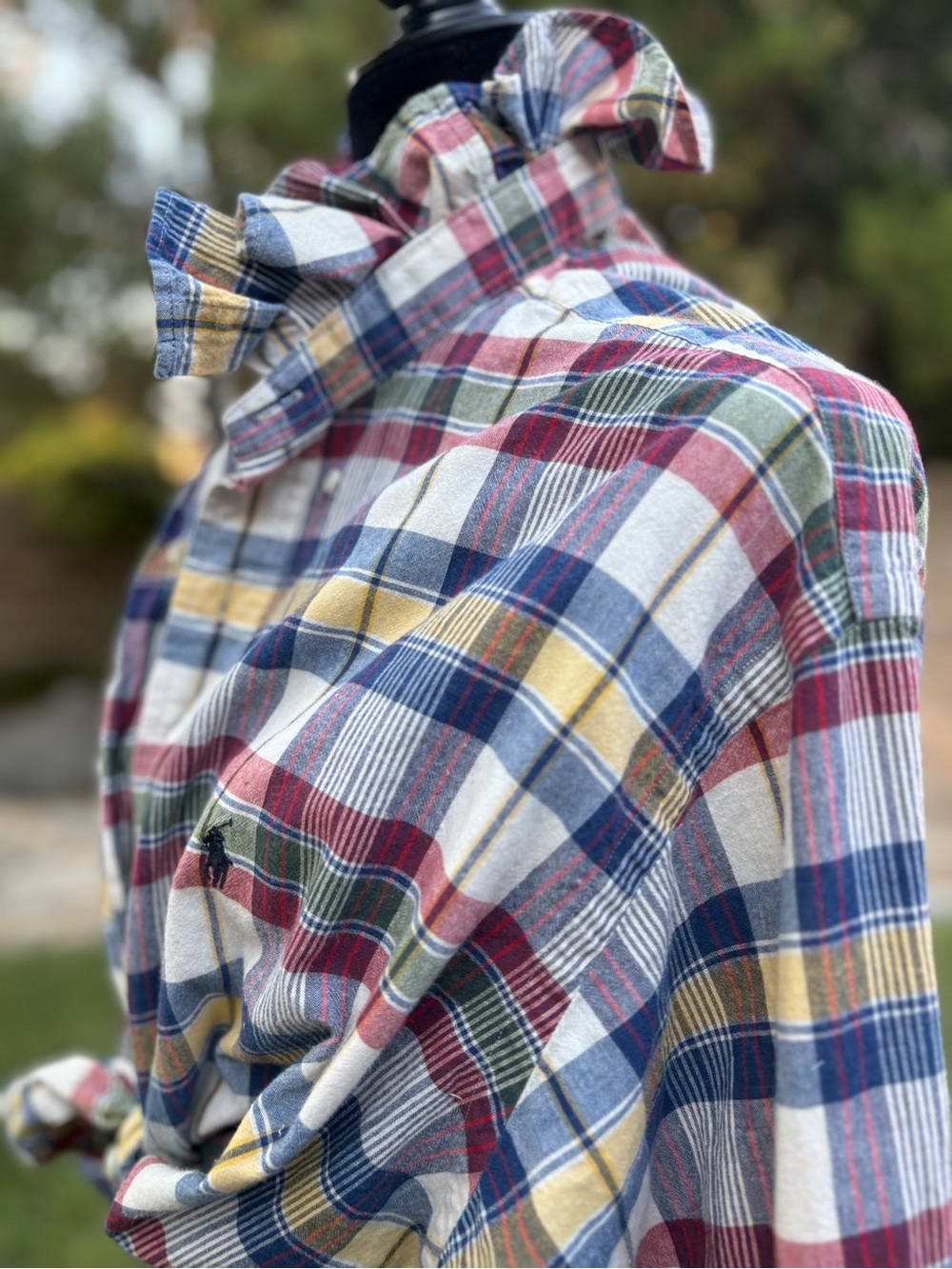 Reworked Ralph Lauren Plaid Button-Down Shirt size XL - Picture 5 of 9